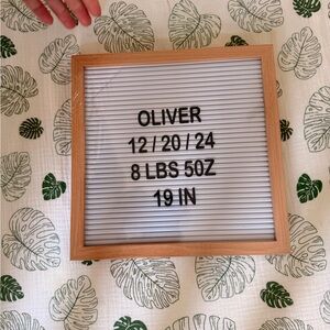 Wooden Letter Board , White with Black Letters